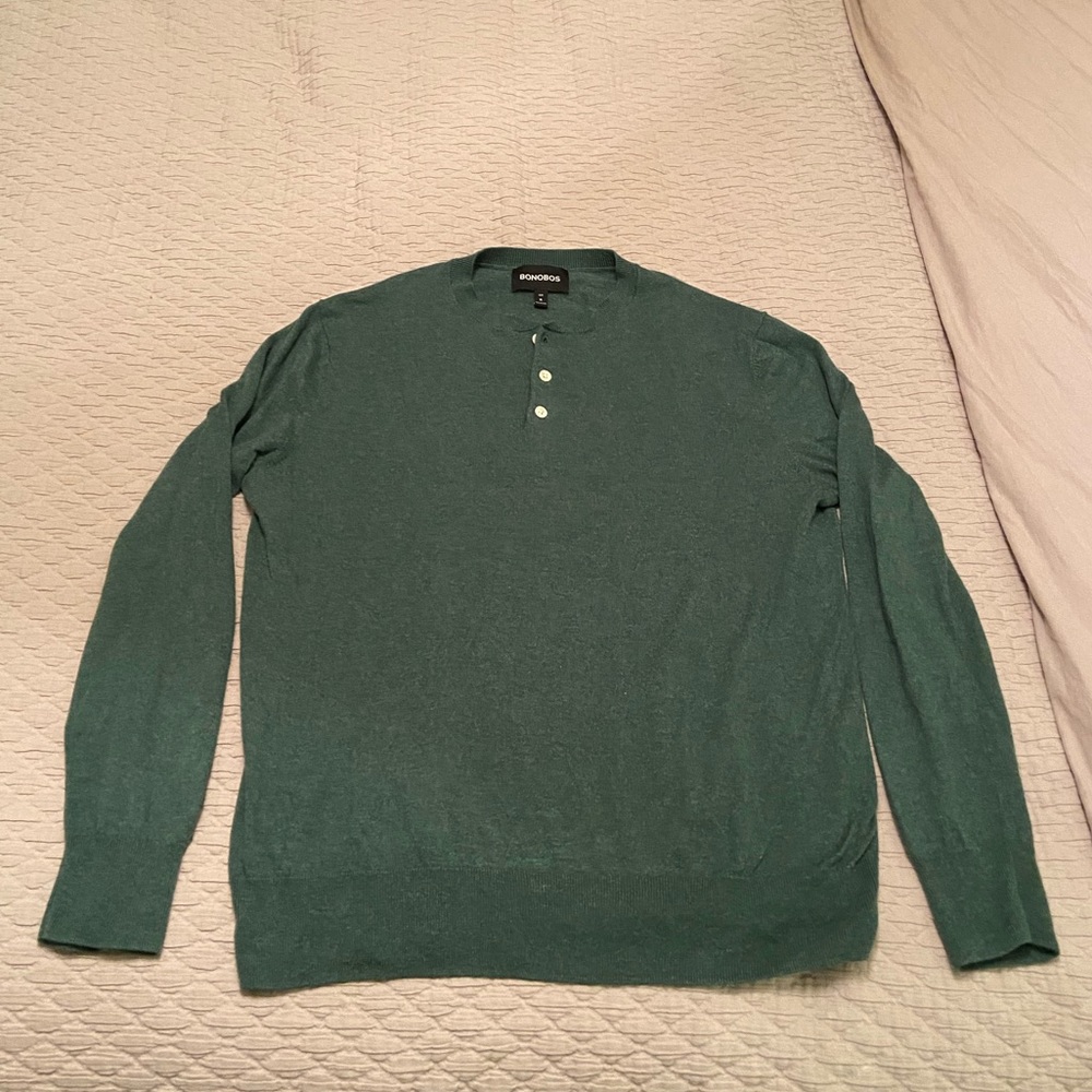 Bonobos Men’s Sweater Henley Long-sleeve Medium Slim